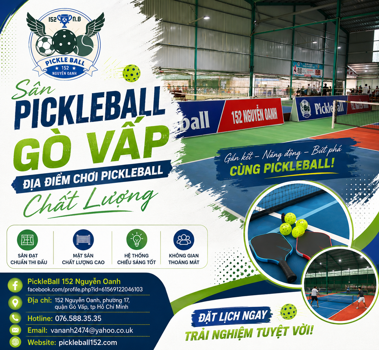 sân pickleball Gò Vấp